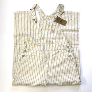 NWT Levi’s Overalls Workwear Men Relaxed Off White Blue Stripes 791070013